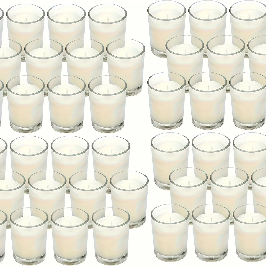 48-piece unscented hand-poured wax candles in plastic shells
