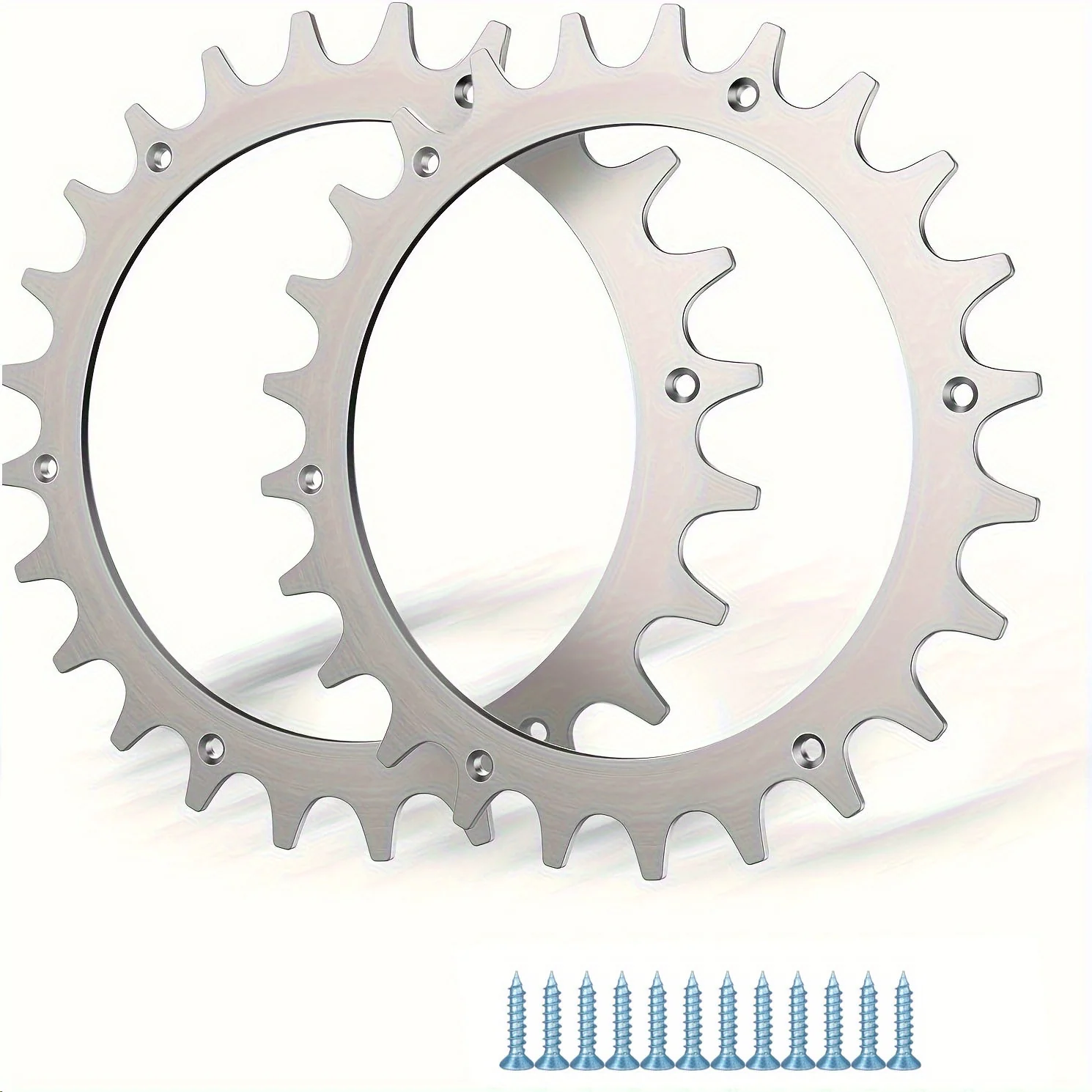 Stainless steel traction spikes for 205 mm lawnmower wheels