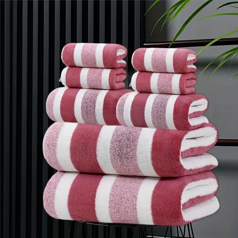 8 Piece Hotel-Grade Bath Towel Set with High Absorbency
