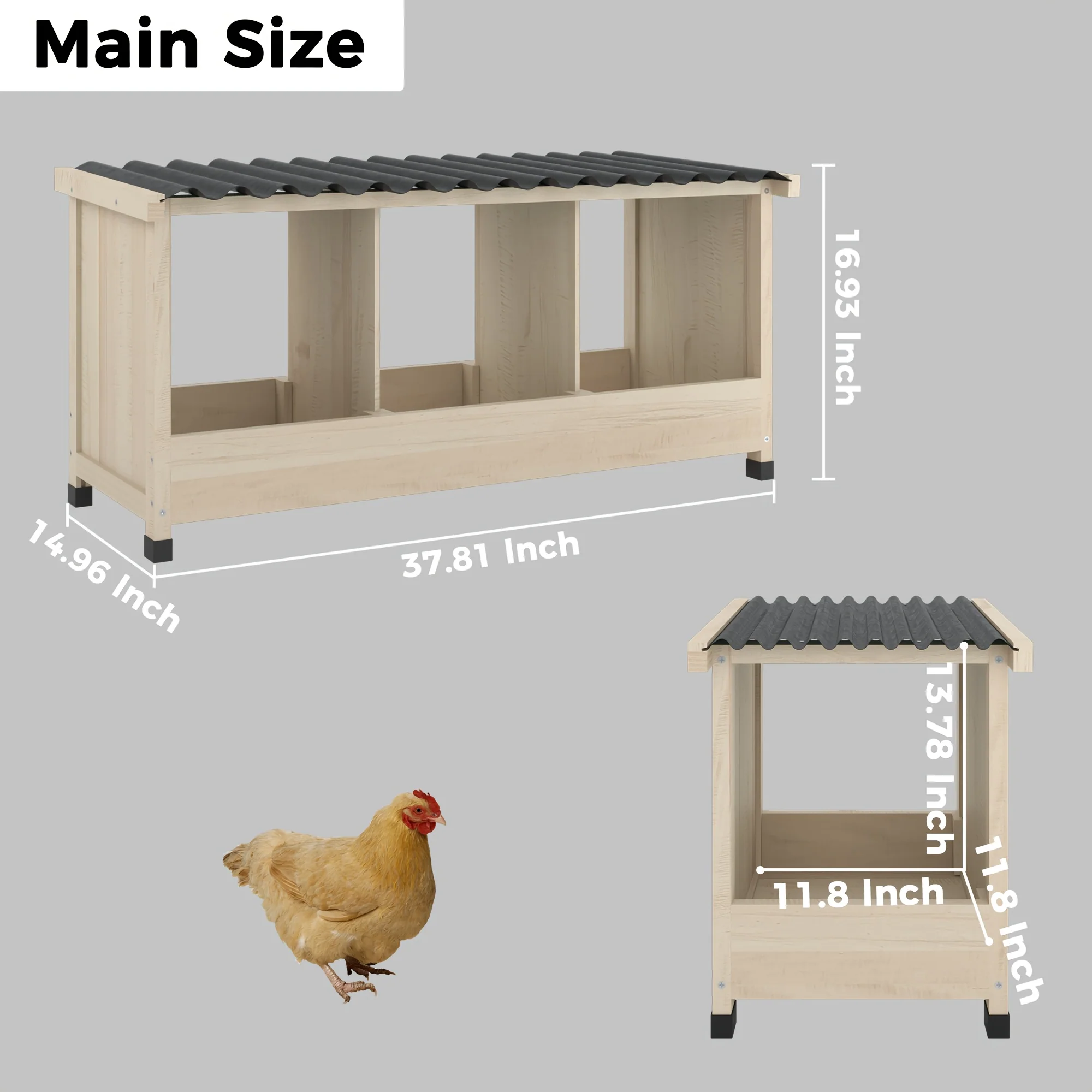 96-inch wooden walk-in chicken coop with movable fence and weatherproof roof