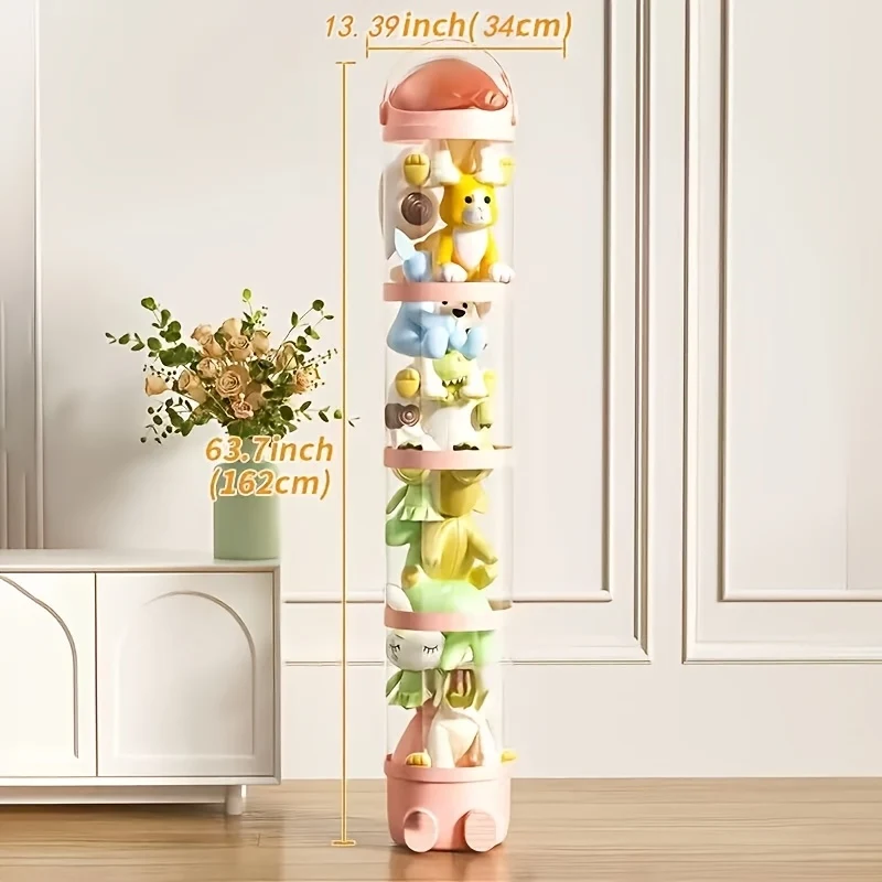 Clear plastic storage organizer with four stackable layers