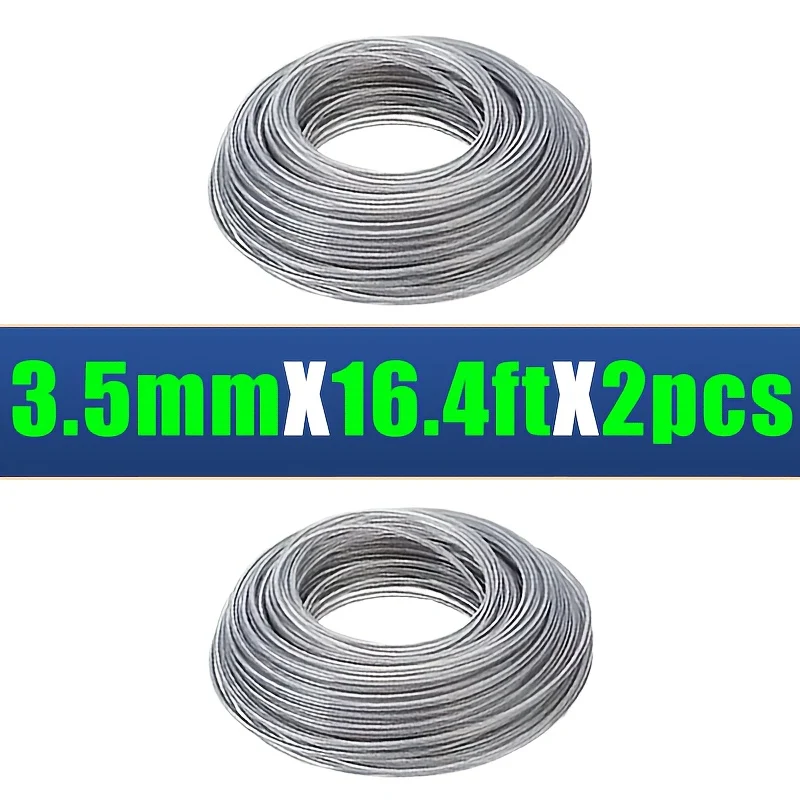 Steel-core nylon trimmer line set in multiple diameters for lawn mowers