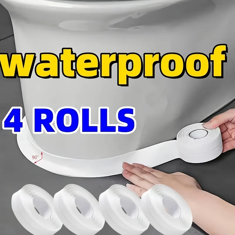 White Waterproof Self-Adhesive Caulk Tape for Bathroom Sealing Strips