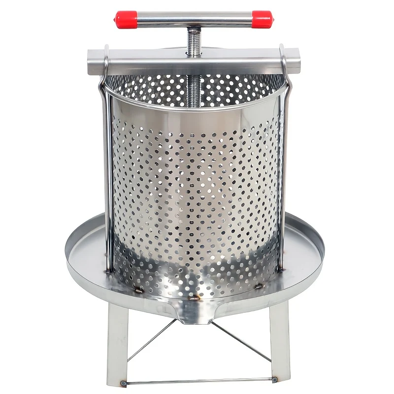 Stainless steel honey and wax press with flat mouth for home or commercial use