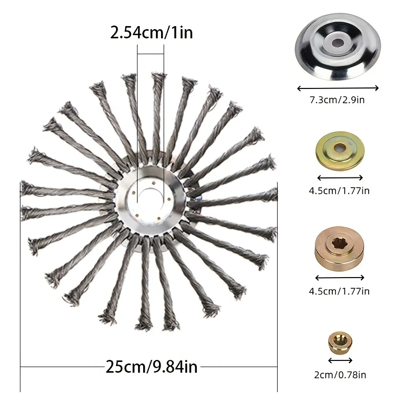 10-inch weed cutter wheel set – 5-piece kit for lawn mowers and trimmers