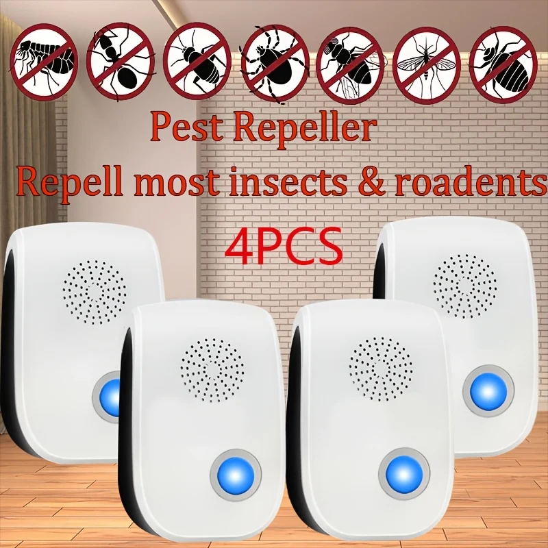 Ultrasonic Insect Repellent Pack – 4/6/8 Plug‑In Units for Cockroaches, Rodents, Ants, Mosquitoes and Spiders
