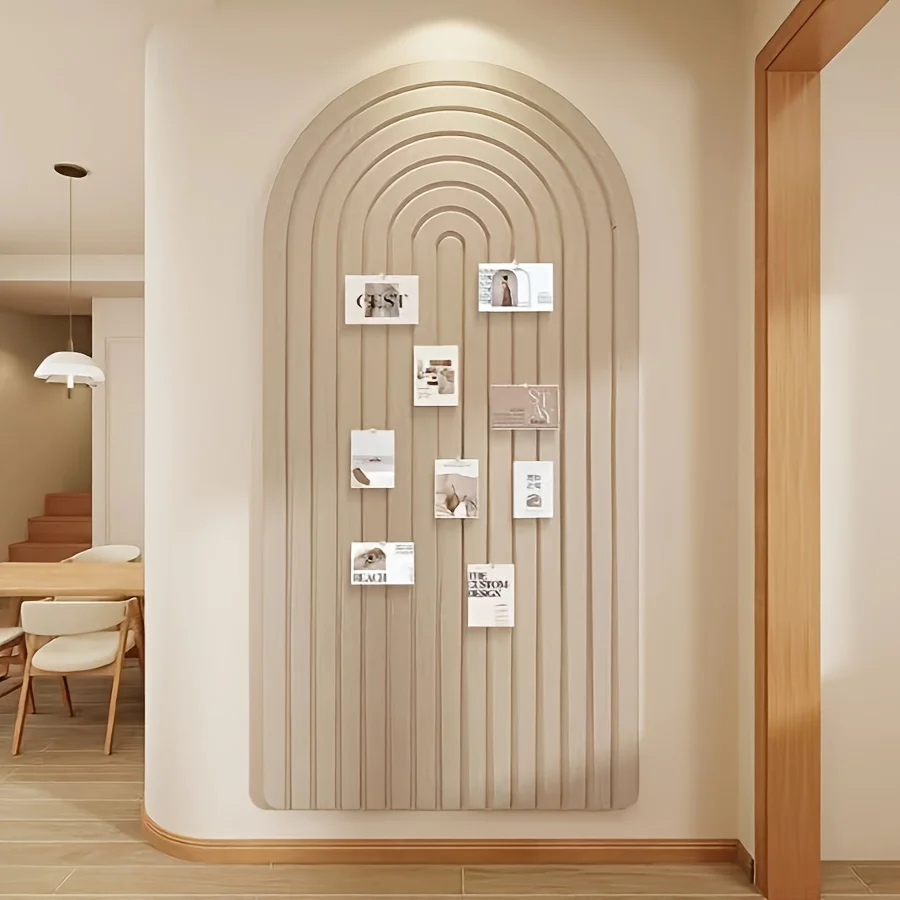 Large striped felt bulletin board with adhesive backing