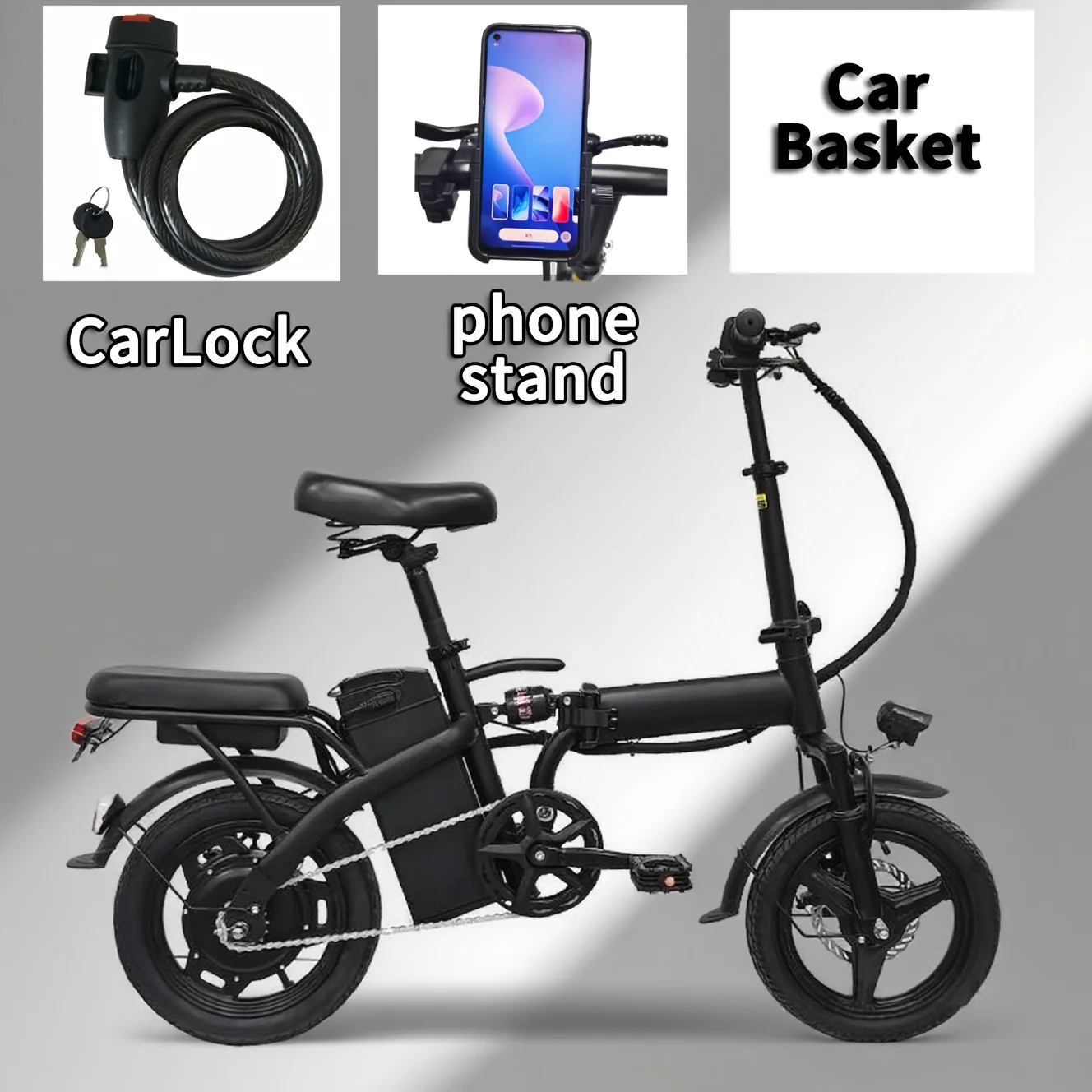 Lightweight folding electric commuter bike with removable battery
