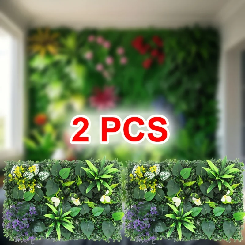 Large Artificial Plant Wall Panels - 5.5 Sq Ft Realistic Greenery Set for Indoor & Outdoor Decor