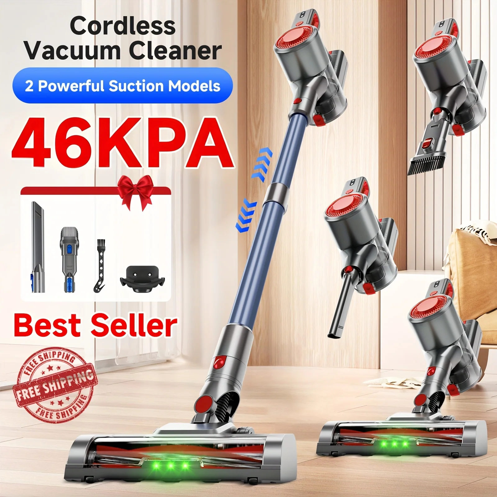 lightweight vacuum cleaner with 45-minute battery life