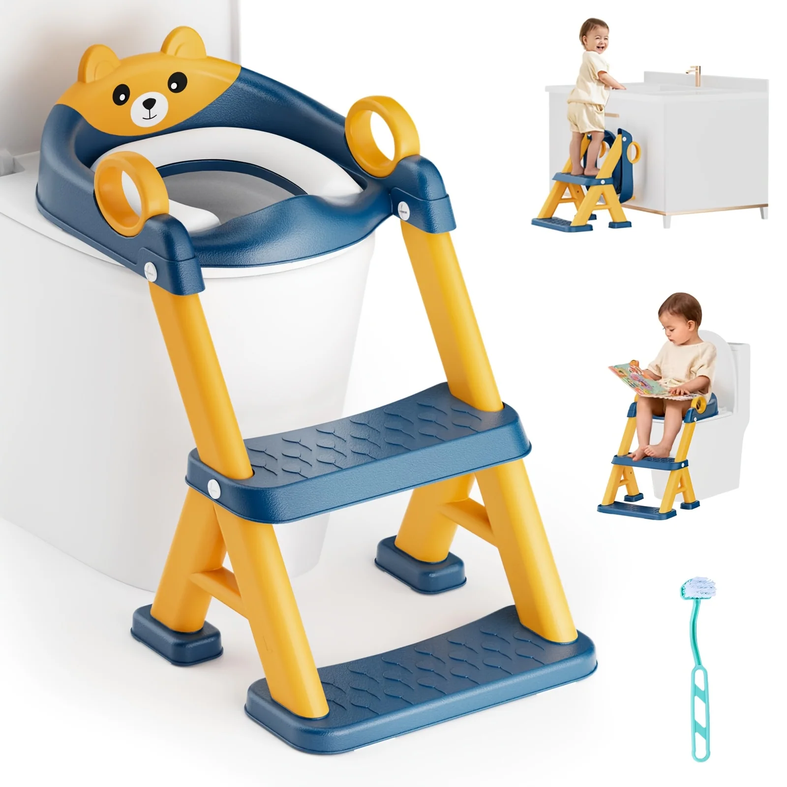 Toddler Potty Training Seat with Steps and Splash Guard