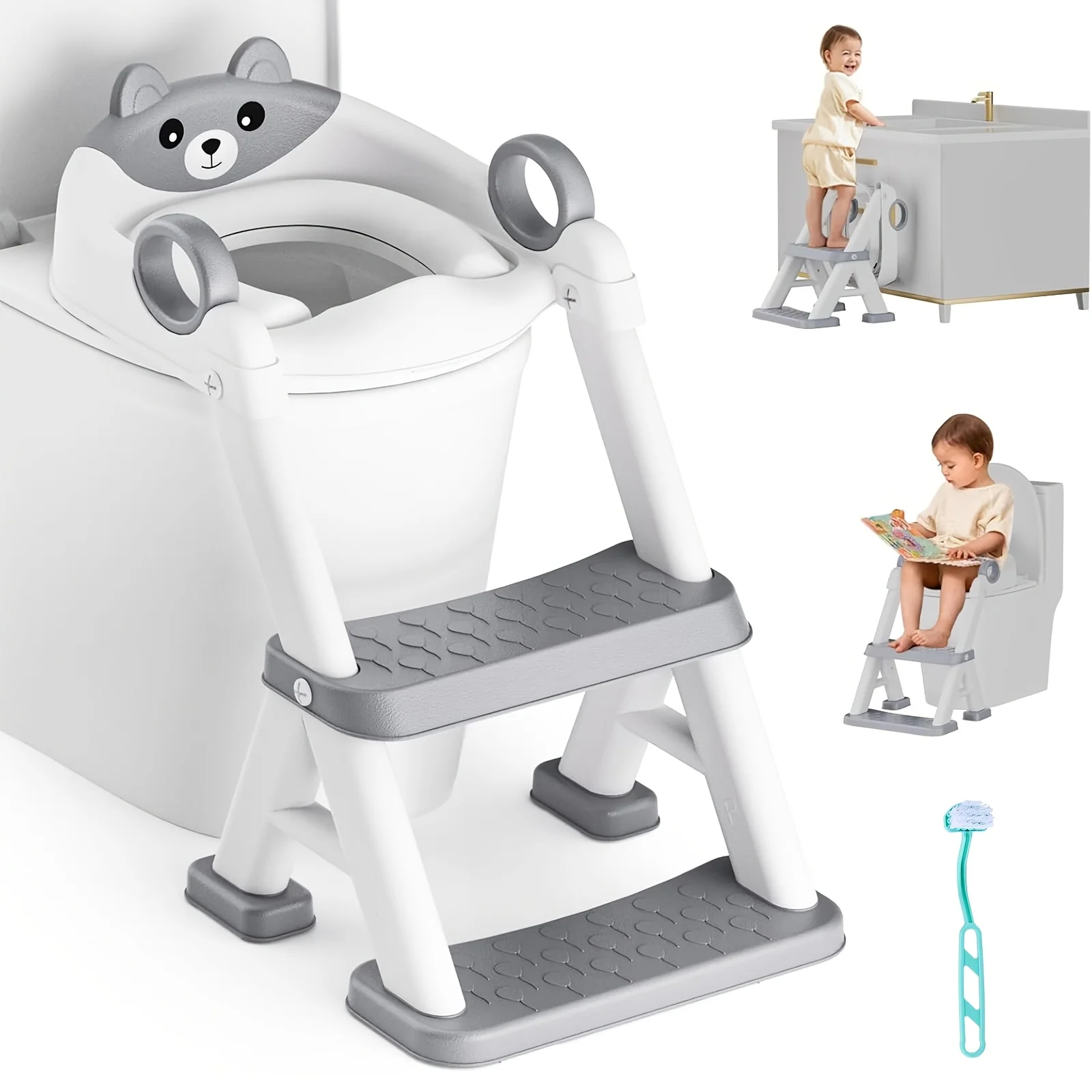 Toddler Potty Training Seat with Steps and Splash Guard