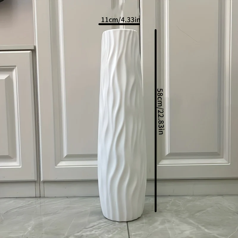Large retro geometric plastic vase for home and office decor