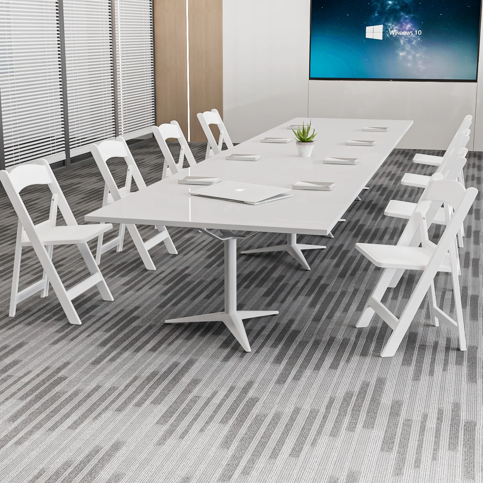 4‑Pack White Resin Folding Chairs – Indoor/Outdoor Use