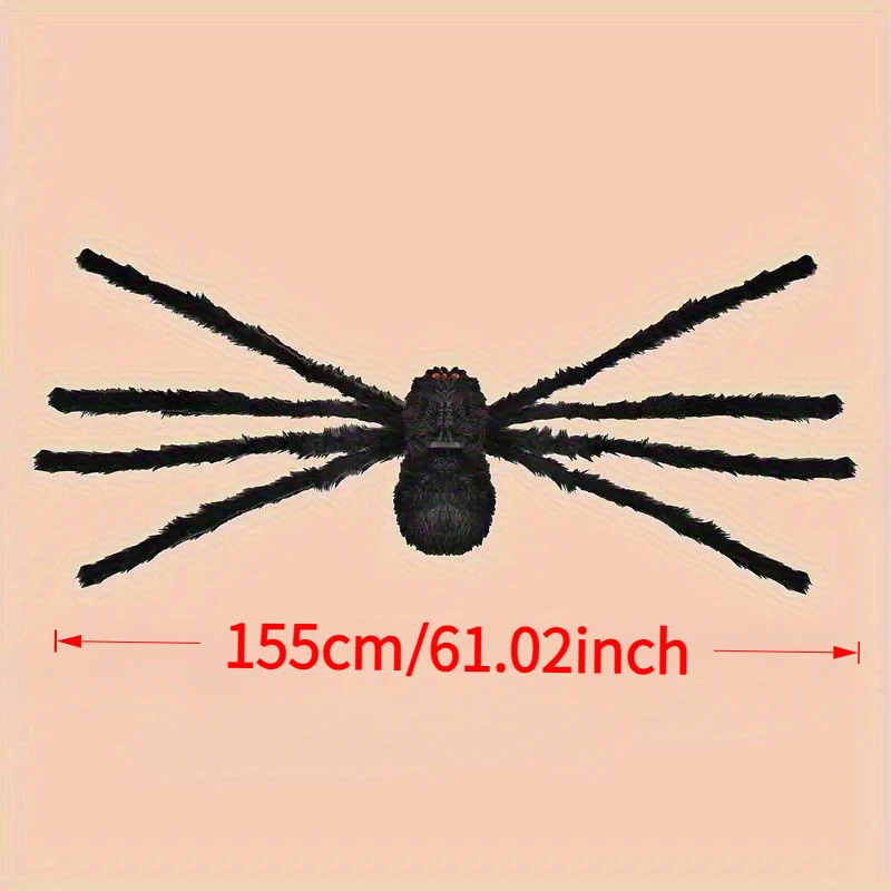 Oversized 155 cm (61 in) Giant Spider Decoration – Realistic Non‑Toxic Polyester Hanging Ornament