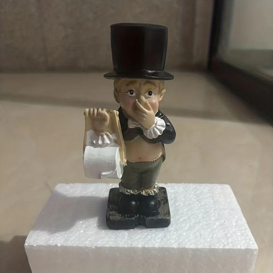 Victorian-style toilet paper holder statue for bathroom decor