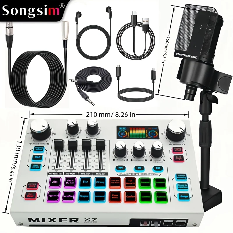 Professional Live Streaming Audio Set with Mixer and Microphone