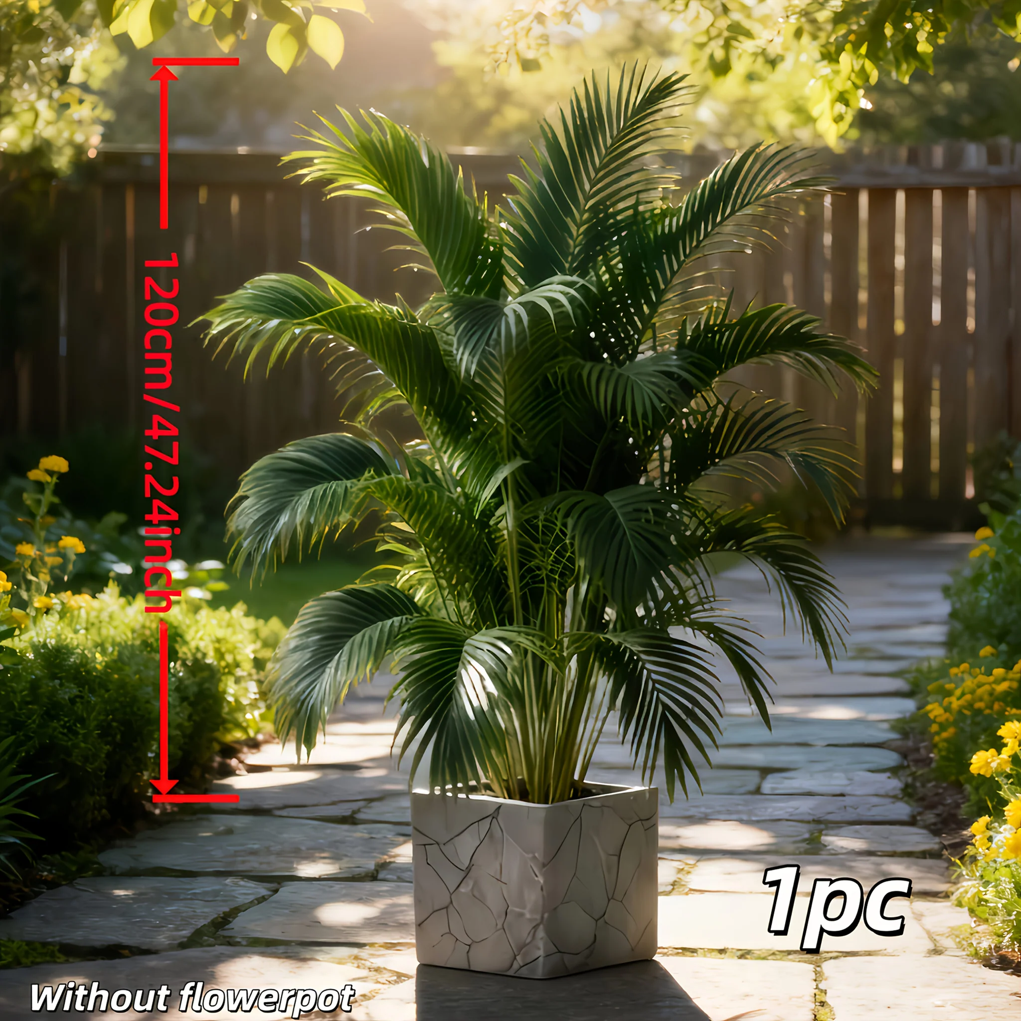 47-inch tall artificial faux palm tree with fluffy tail in tropical style