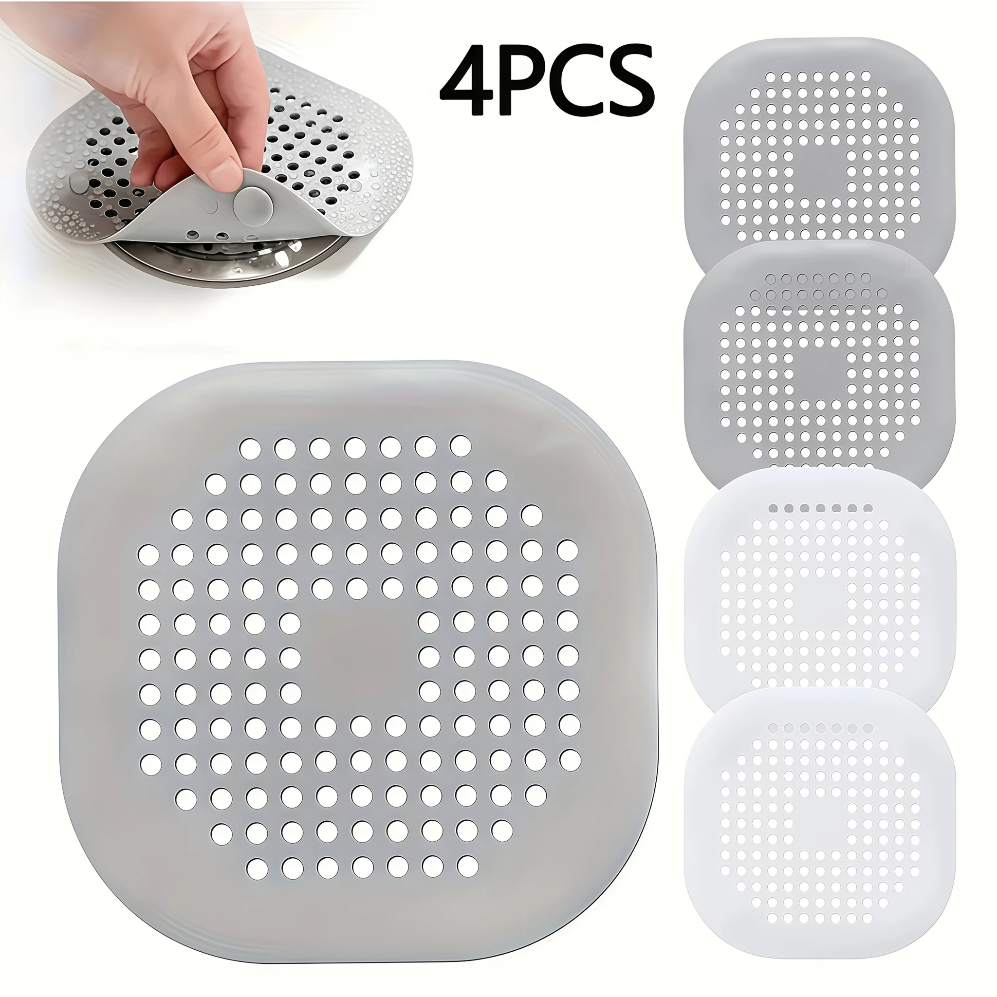 4-Pack Anti-Clogging Bathtub and Shower Drain Strainers