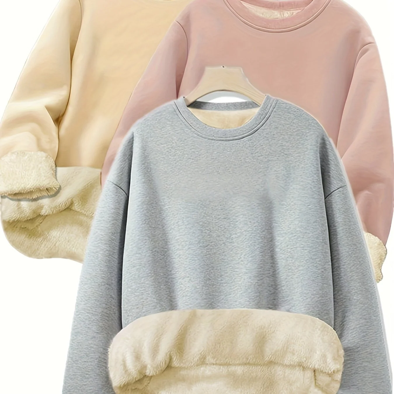 Plus size three-piece pullover set for autumn and winter