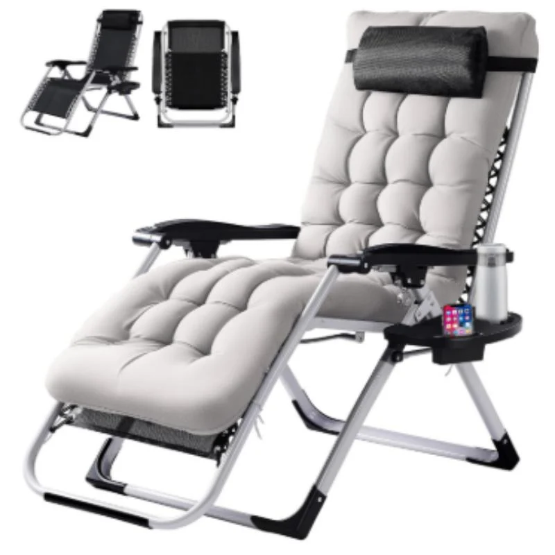 Foldable Patio Chair with Cup Holder and Removable Cushion
