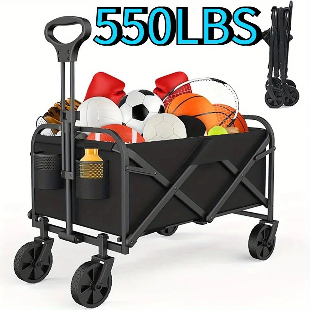 Heavy-duty folding utility cart with 350 to 725 lbs capacity