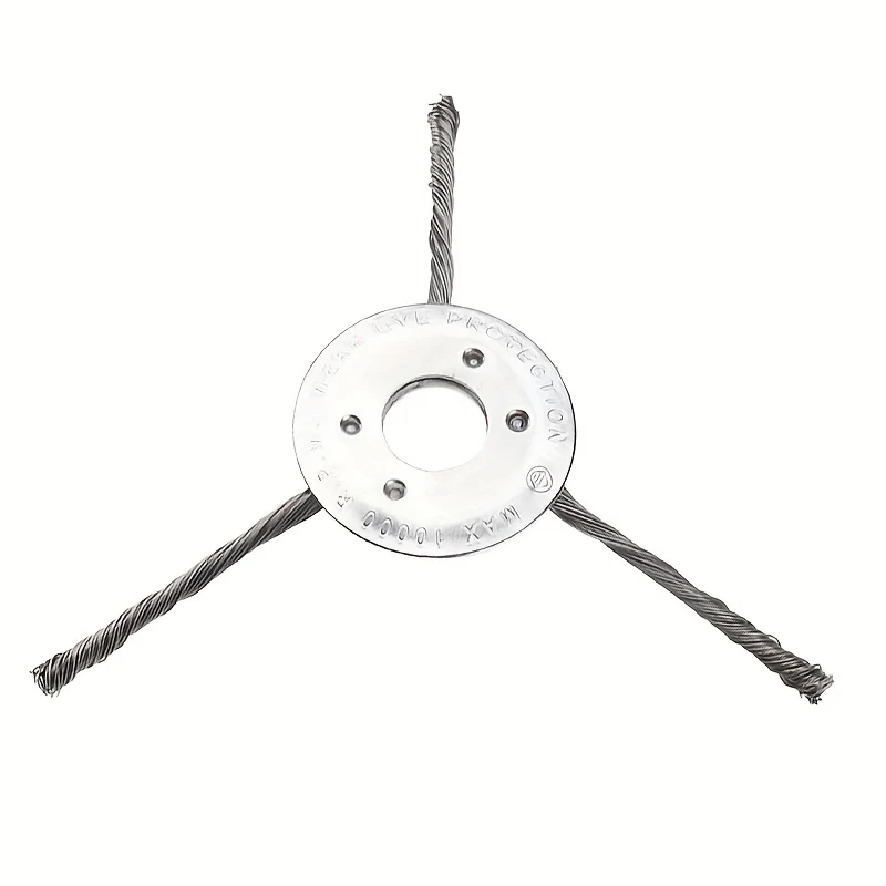 Heavy-duty 9-inch wire brush cutter head for grass and weed removal