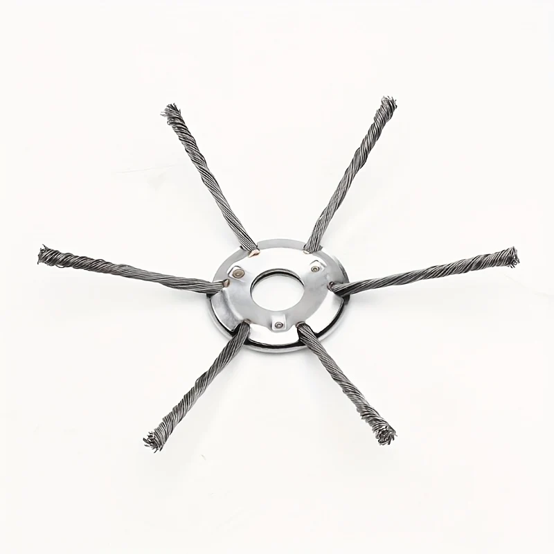 Heavy-duty 9-inch wire brush cutter head for grass and weed removal