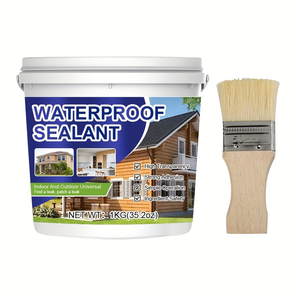 Waterproof Transparent Adhesive - Quick-Dry, Abrasion-Resistant, Multi-Scene Use, Roof Repair Sealant, Transparent Sealant, Leak-Proof Sealant for Outdoor Terraces & Bathrooms