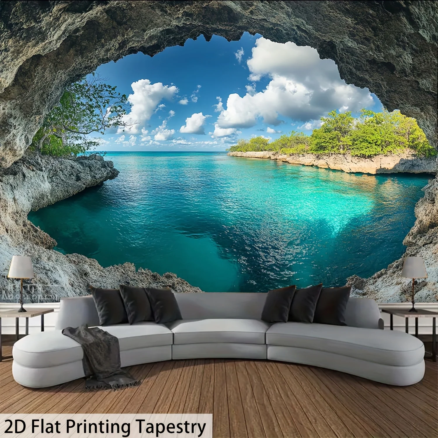 Extra large beach canvas wall hanging for living room seascape decor