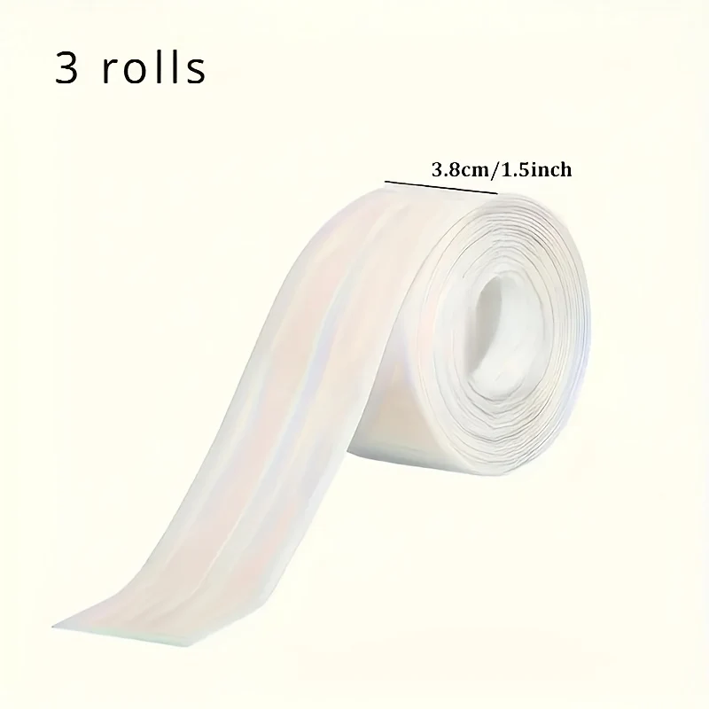 [Halloween Christmas] 3 Rolls Kitchen and Bathroom Waterproof Tape, Easy-to-Cut Sink and Toilet Seal Tape, Halloween and Christmas Home Essentials