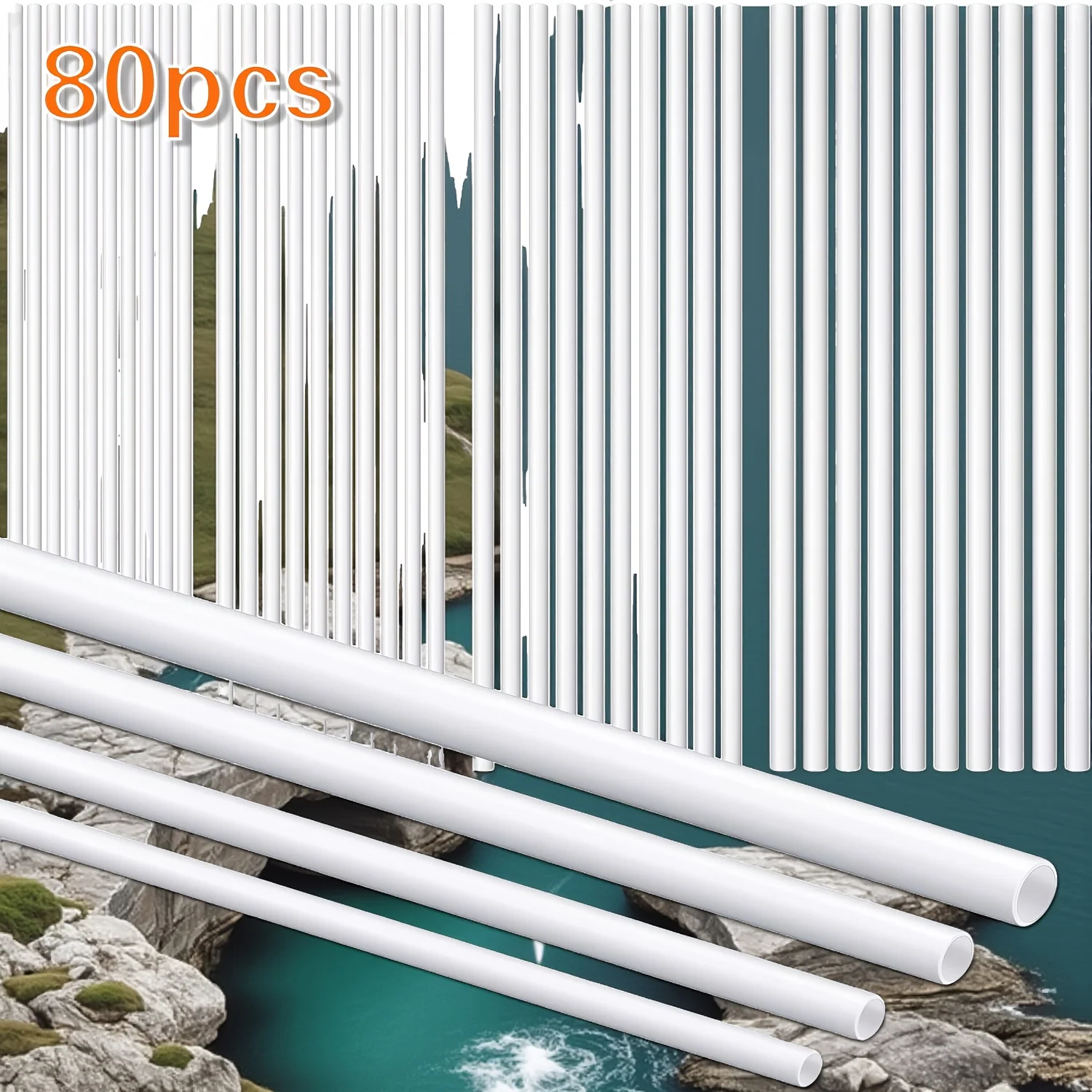 80-Piece ABS Plastic Tube Assembly – White Hollow Tubes (Round & Square) in 3 mm, 4 mm, 5 mm, 6 mm OD, 250 mm Length