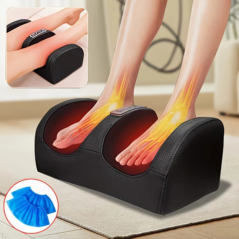 Electric foot massager with heat therapy for feet and legs