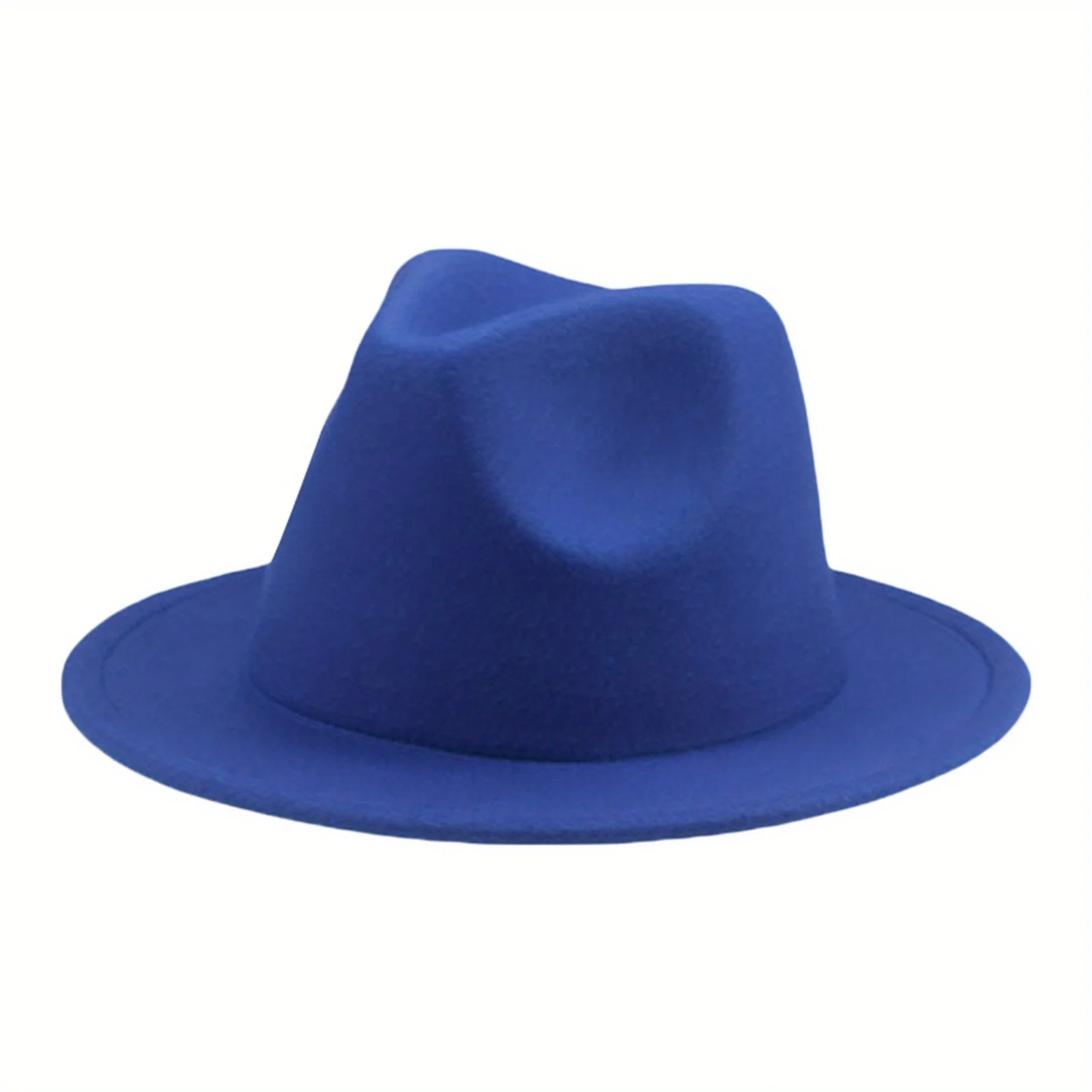 Kids' lightweight Panama-style fedora hat with solid color brim