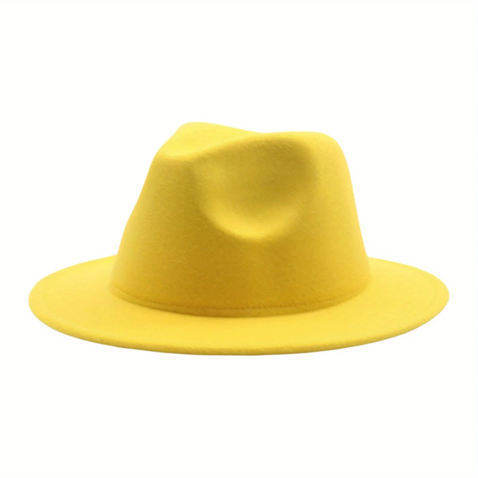 Kids' lightweight Panama-style fedora hat with solid color brim