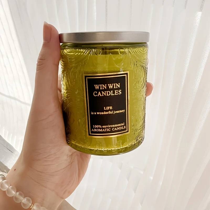 Soy wax pumpkin cinnamon apple scented candle for relaxation