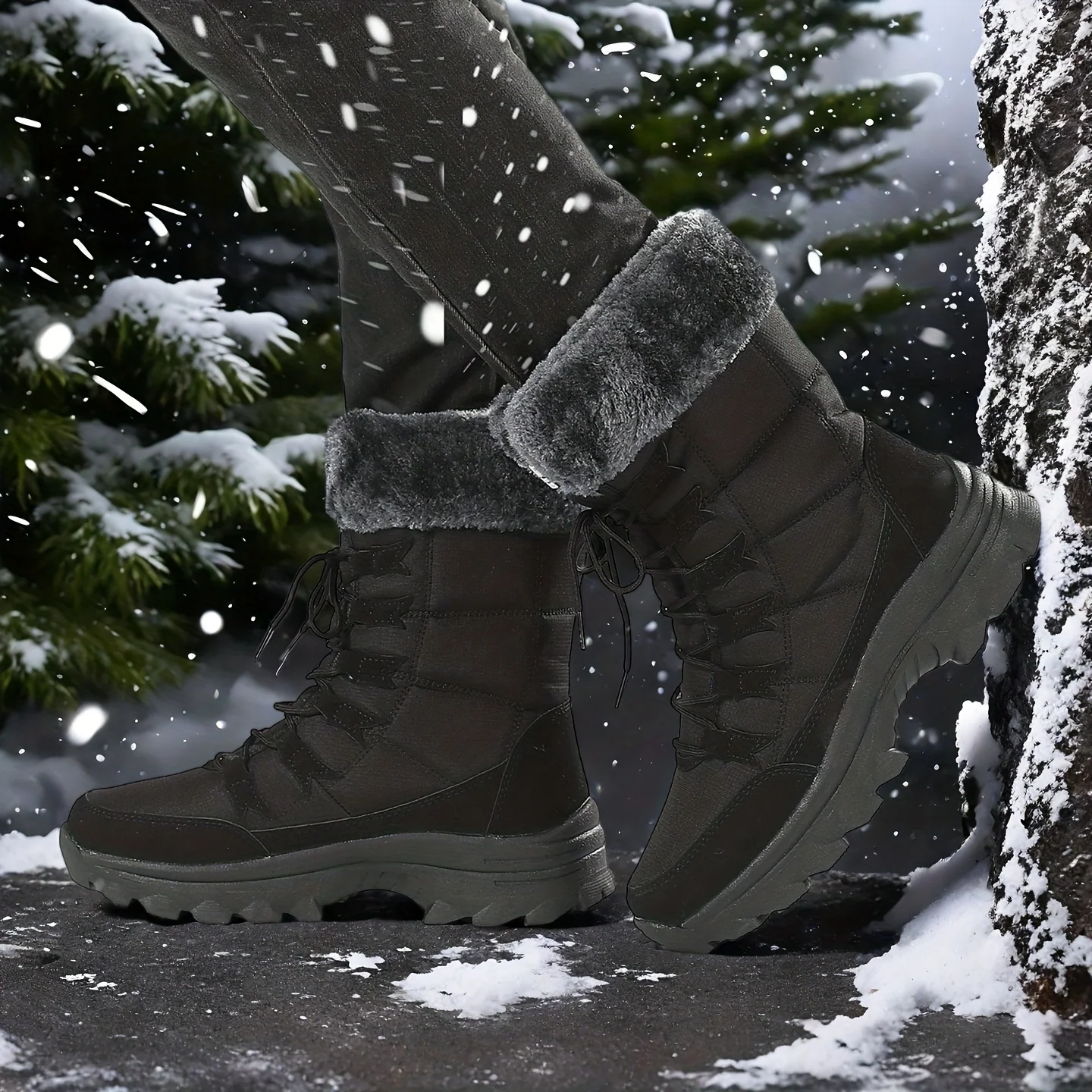 Youth Leisure Snow Boots – Thickened Warm High-Top Winter Style