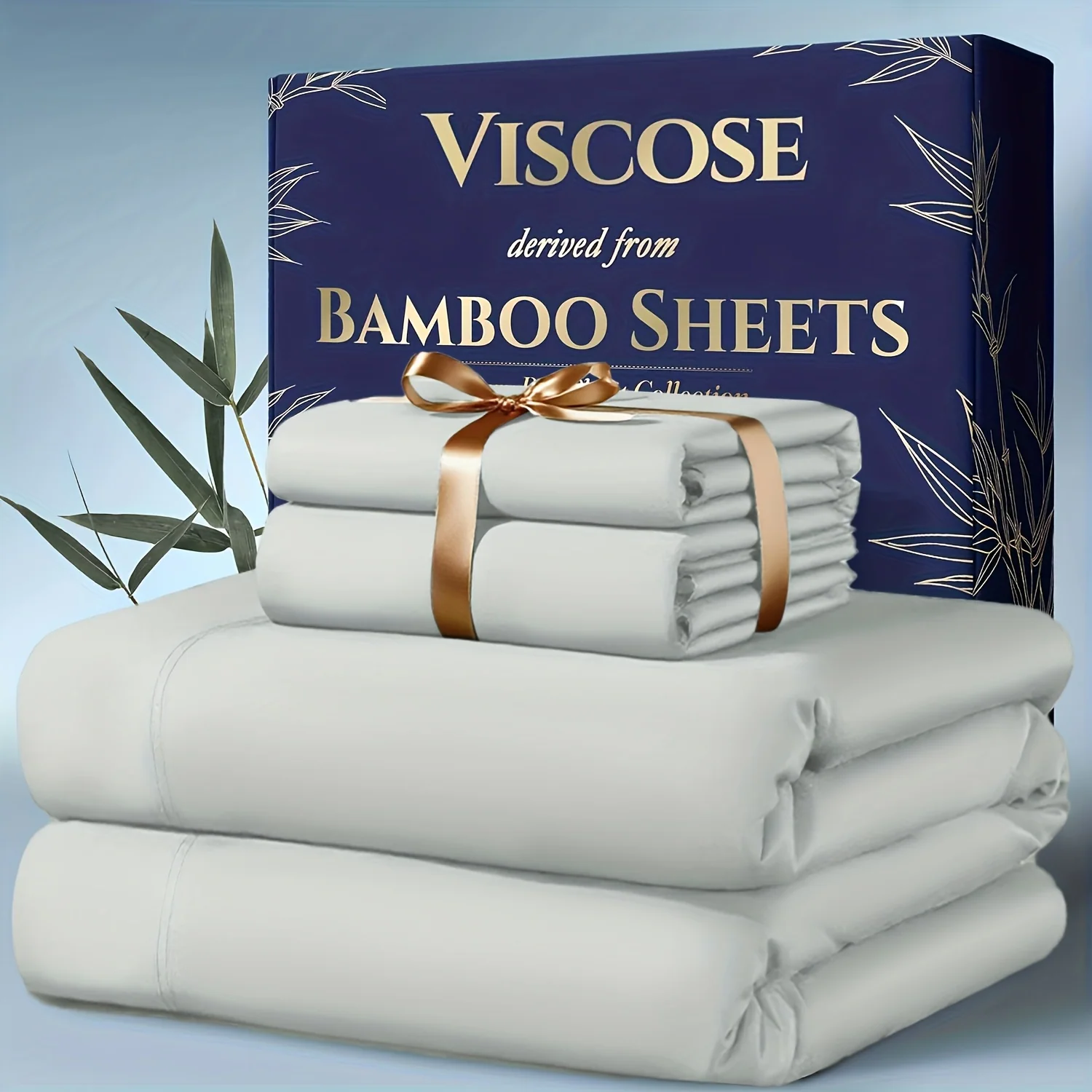 Bamboo Bed Sheet Set – 4-Piece with Deep Pocket, Breathable & Hypoallergenic