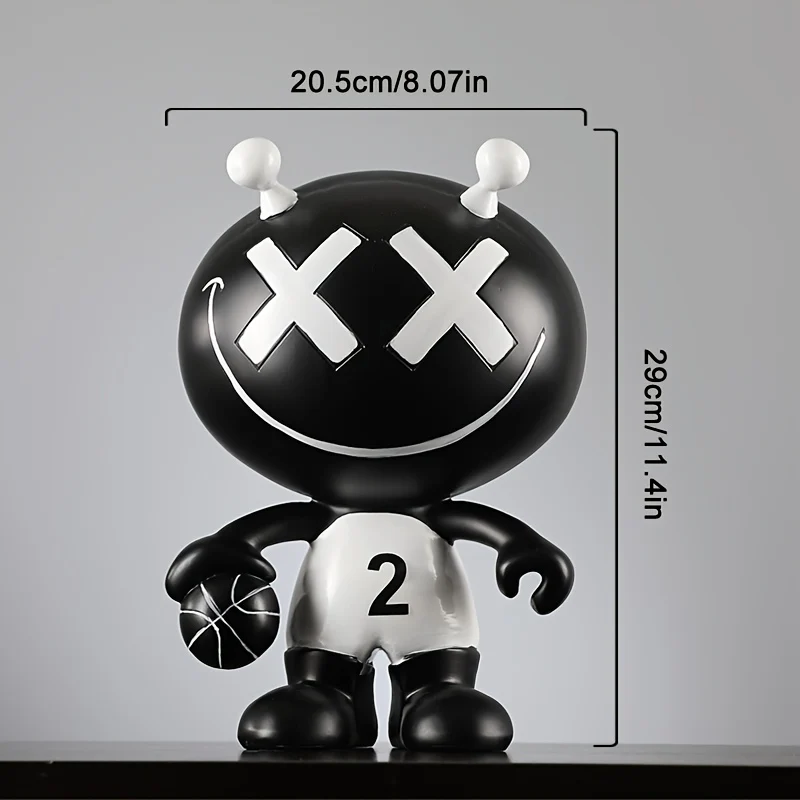 Large Abstract Cartoon Basketball Figurine for Home or Bar Decor