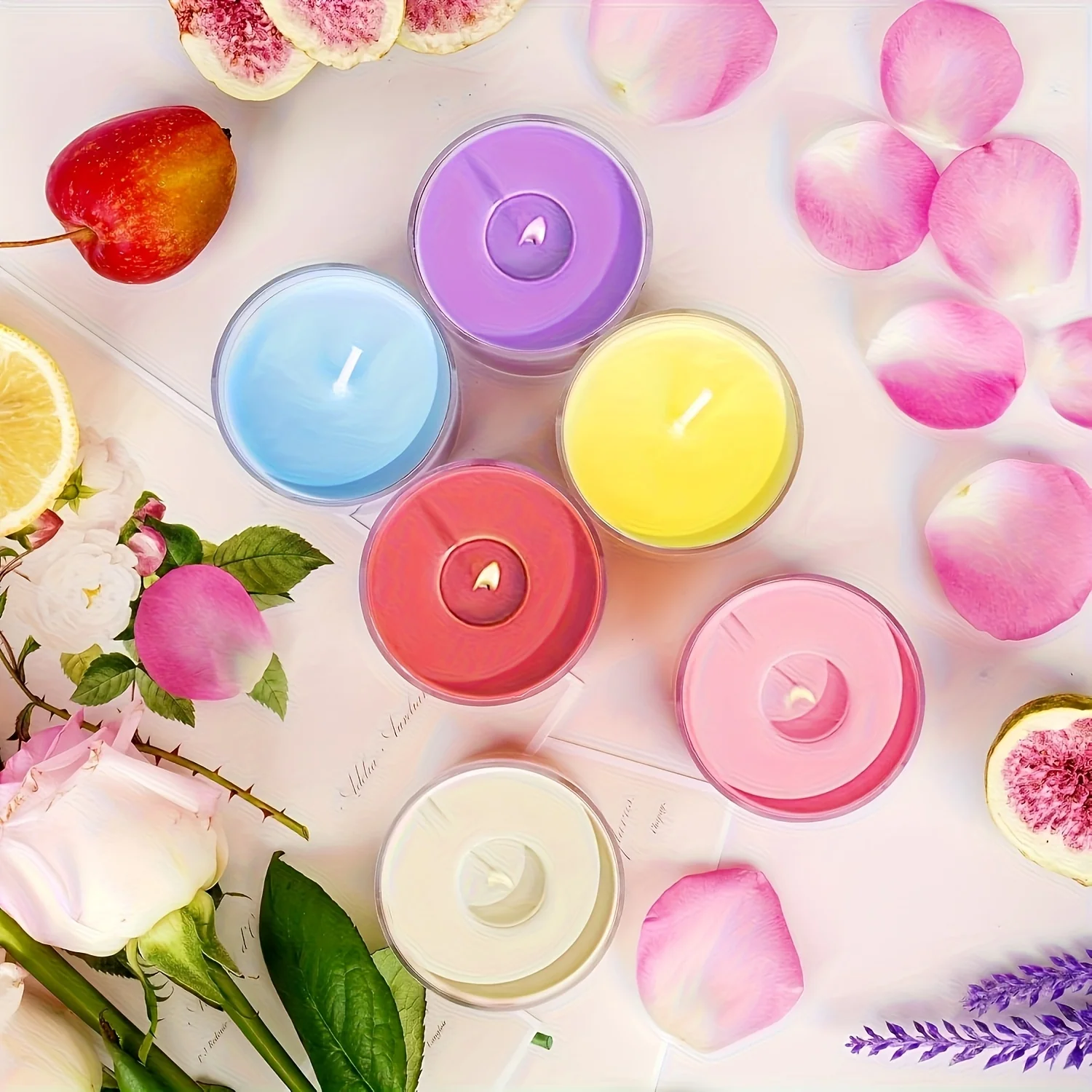 12-piece soy wax candle set with glitter jars and 12 scents