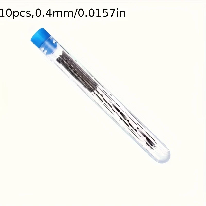 10‑Piece Stainless Steel Nozzle Cleaning Needle Set with 0.4 mm Drill Bits for V6 Nozzles