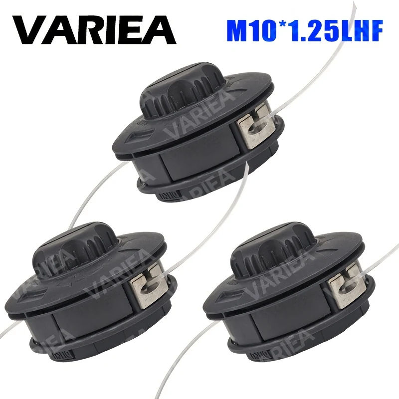 3 pack black plastic trimmer heads M10x1.25LHF thread replacement parts