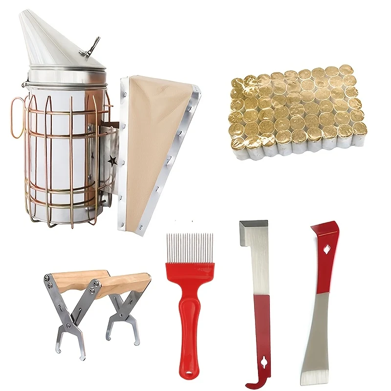 Bee Smoker Kit with Pellets and Essential Tools for Hive Inspections