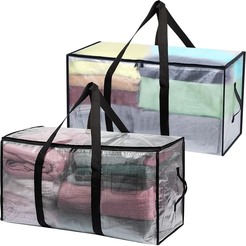 Extra-large transparent waterproof storage bag with zip closure