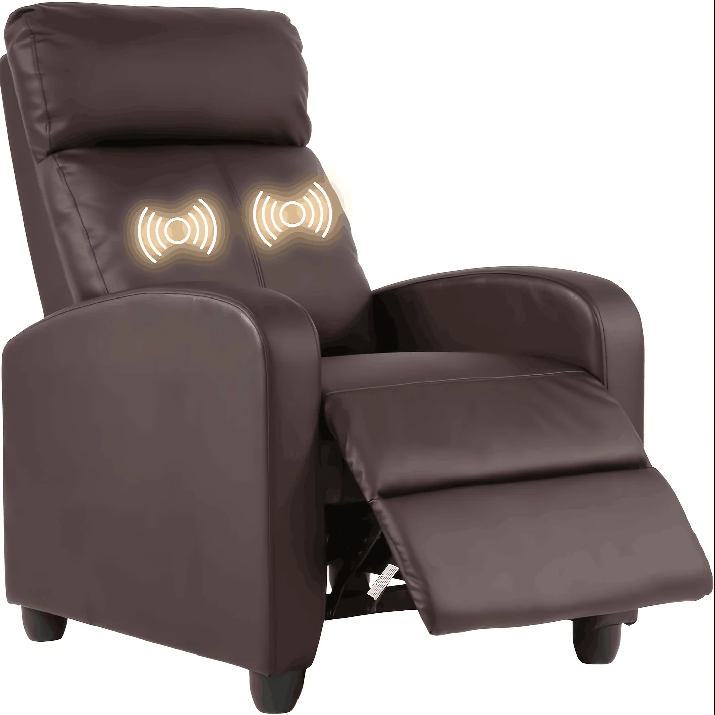 Breathable PU Leather Recliner Chair with Massage and Footrest – Single Small Sofa