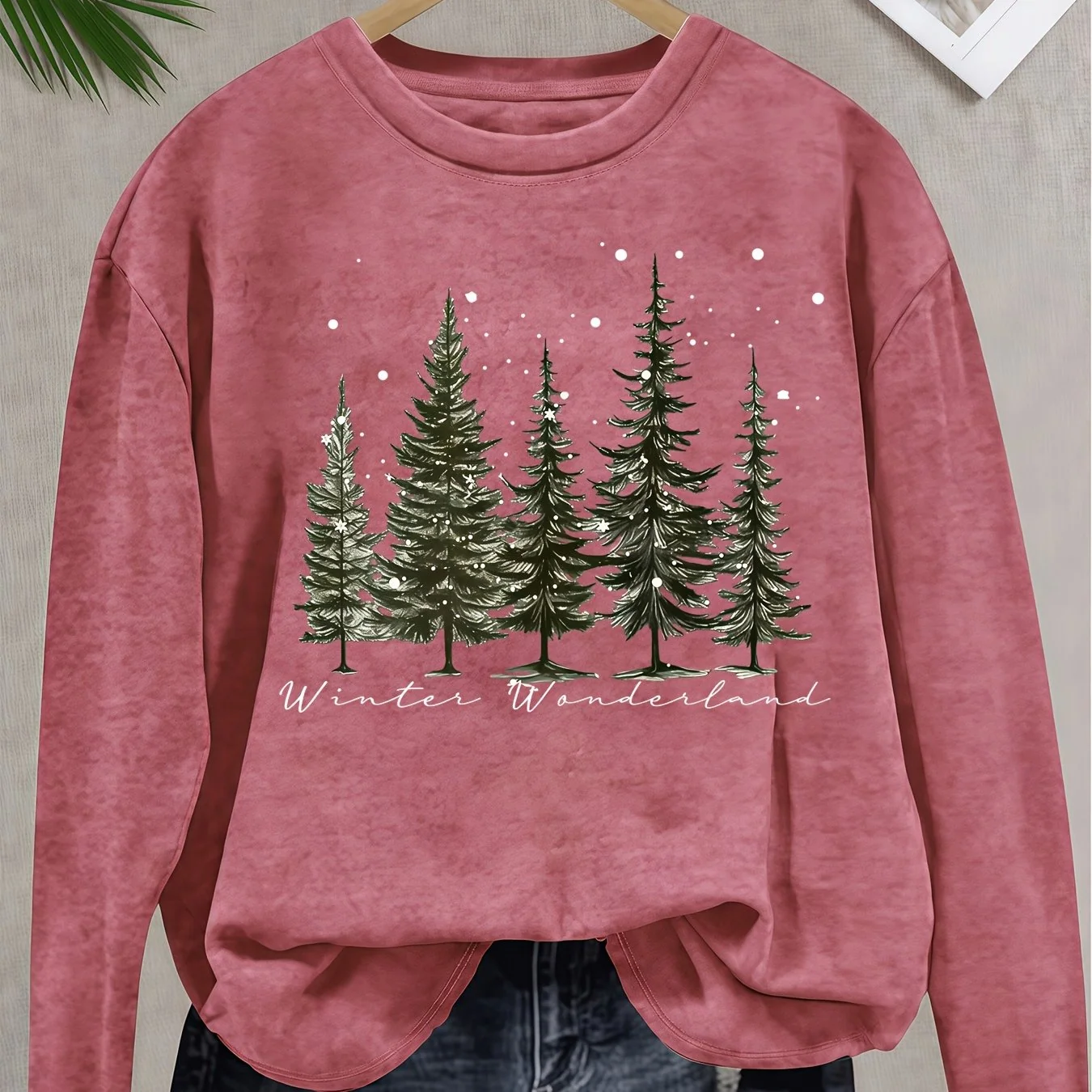 Plus size crew neck letter print sweatshirt