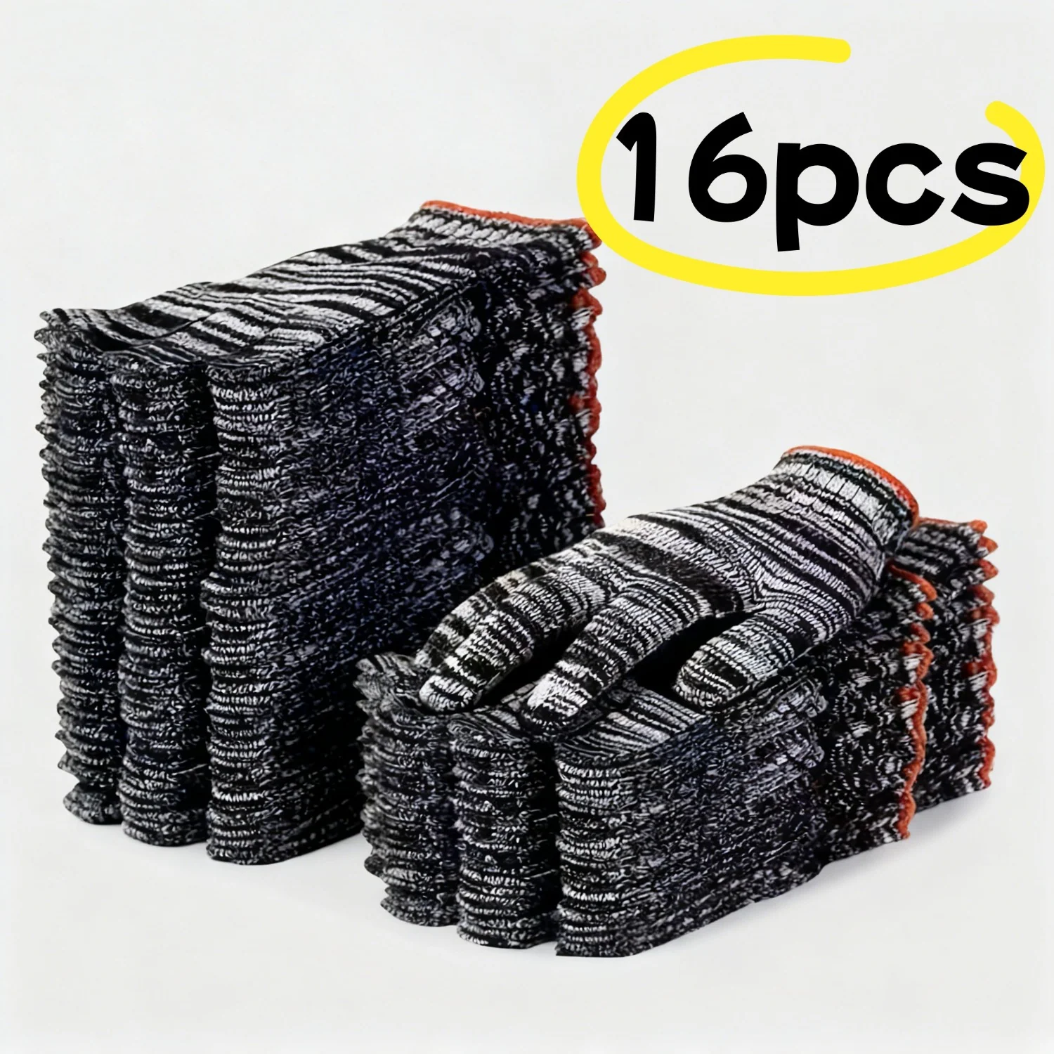Black and White Striped Towels – Thick, Durable, Breathable (16 pcs)