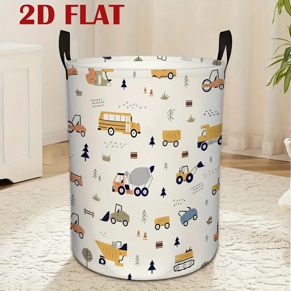 Large foldable polyester laundry hamper basket for rooms and dorms