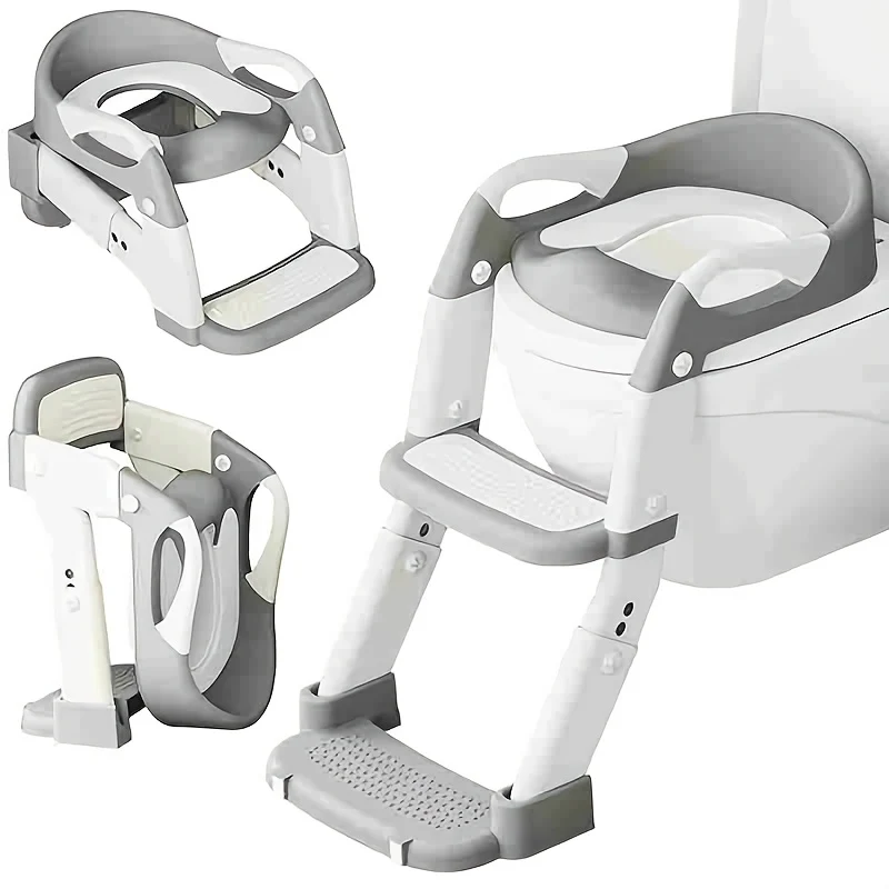 3‑in‑1 Adjustable Height Collapsible Potty Training Seat – Soft Padded, Non‑Slip Design for Home and Travel
