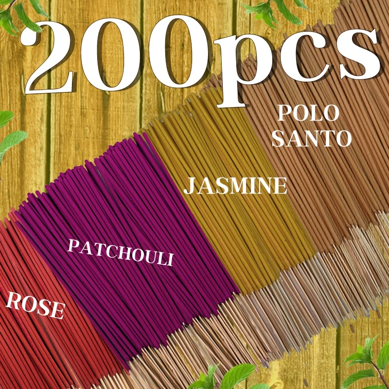 Yoga Meditation Aroma Sticks Set – Jasmine, Rose, Patchouli & Sacred Wood – 800 Sticks Total